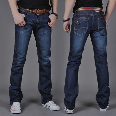 Pantalones regulares con cremallera de mosca XMAMLON de estiramiento de moda jeans de cintura media delgada para hombres