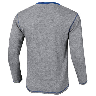 Camisetas de algodón Henley de manga larga y en blanco para hombres Camisetas ligeras con botón con cuello redondo
