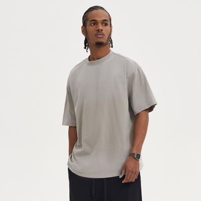 100% de algodón Unisex de gran tamaño T-shirt de base T-shirts masculinos de lavado relajado