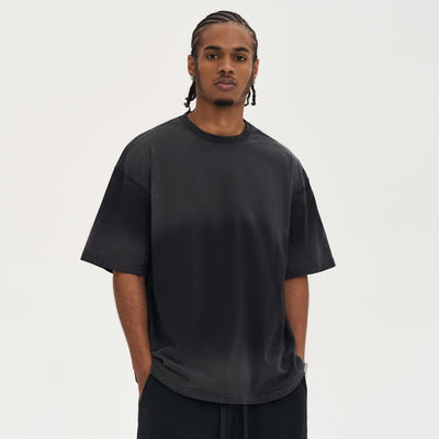 100% de algodón Unisex de gran tamaño T-shirt de base T-shirts masculinos de lavado relajado