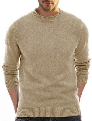 Pullover de tricotado de cuello de equipo de hombres personalizado para fabricación OEM ODM
