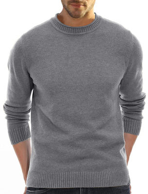 Pullover de tricotado de cuello de equipo de hombres personalizado para fabricación OEM ODM