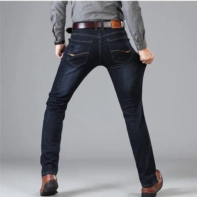 Mediano ligero Tipo de cintura de verano delgado para hombres Jeans sueltos rectos