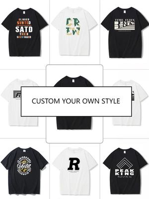 Camisetas de algodón impresas a medida OEM ODM Detección de aguja antiencogida Plus Tamaños