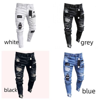 Jeans de hombre con bolsillos decorativos sin métodos de impresión