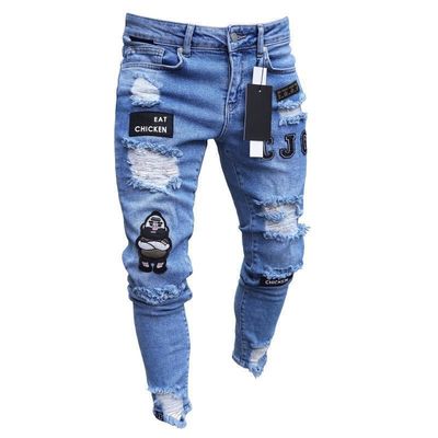 Jeans de hombre con bolsillos decorativos sin métodos de impresión