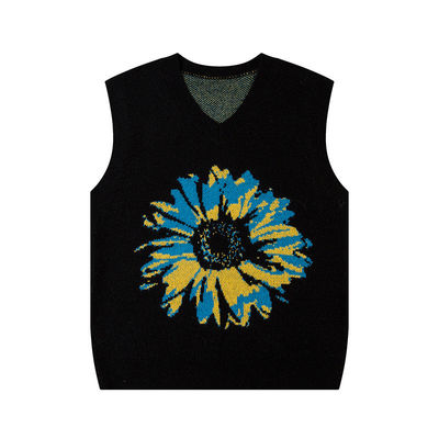 Pullovers de cuello en V de sol de hombre de costumbre suéter de punto chaleco sin mangas zapatillas de chaqueta