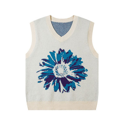 Pullovers de cuello en V de sol de hombre de costumbre suéter de punto chaleco sin mangas zapatillas de chaqueta