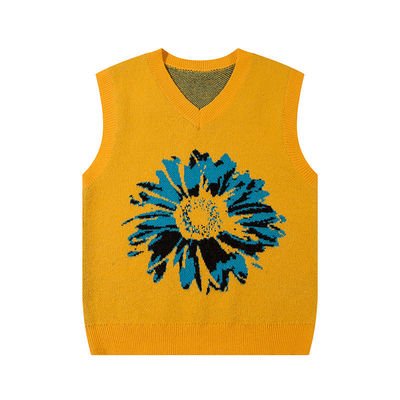 Pullovers de cuello en V de sol de hombre de costumbre suéter de punto chaleco sin mangas zapatillas de chaqueta
