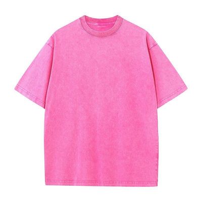 Camisetas con cuello redondo 100% de algodón de lavado y tamaño más camisetas para hombres