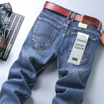 XMAMLON RTS Jeans de denim para hombres pantalones ajustados delgados pantalones delgados hombre pantalones delgados hombres cintura tipo medio