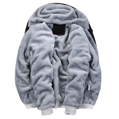 Tejido de punto M-6XL Camiseta de peluche Conjunto de tamaño grande abrigo con capucha Cardigan para hombres