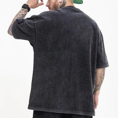 Lavado XMAMLON RTS OEM Vintage 250G Streetwear de gran tamaño camiseta de peso pesado para hombres