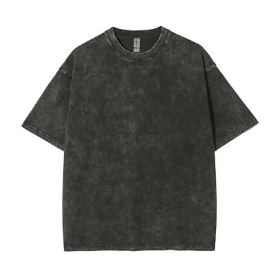 Lavado XMAMLON RTS OEM Vintage 250G Streetwear de gran tamaño camiseta de peso pesado para hombres