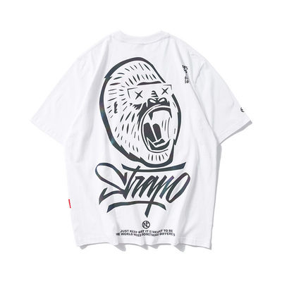 Logotipo personalizado estilo Hip Hop T-shirt de fluorescencia reflectante UV Impresión para hombres de talla grande