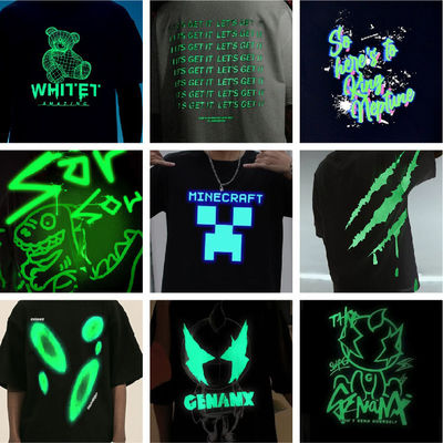 Logotipo personalizado estilo Hip Hop T-shirt de fluorescencia reflectante UV Impresión para hombres de talla grande