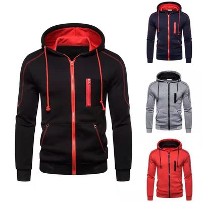 Chaqueta con cremallera, suéter de sudadera de algodón para hombre