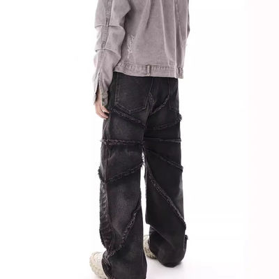 Jeans de mezclilla para hombres Bagi en XMAMLON RTS con apertura de mosca de plaqueta de cierre y azul daño