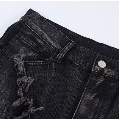 Jeans de mezclilla para hombres Bagi en XMAMLON RTS con apertura de mosca de plaqueta de cierre y azul daño