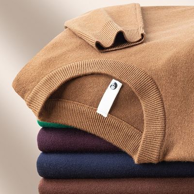 Pantalones de hombre de lana de merino Tricoteador Liocello Estilo Jumper Custom Pullover Sólido de Cashmere Cardigan