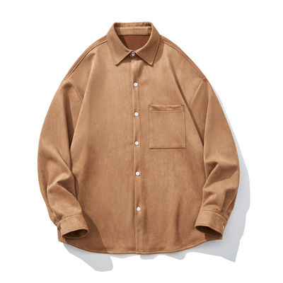 Invierno de los hombres 2023 Camisa de color suéter de manga larga de color sólido con bolsillos y estilo flexible