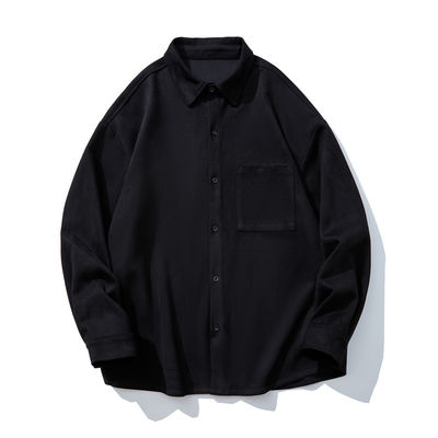 Invierno de los hombres 2023 Camisa de color suéter de manga larga de color sólido con bolsillos y estilo flexible