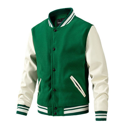 Chaqueta de collar de invierno con colchoneta para muestras personalizadas chaqueta de béisbol masculina