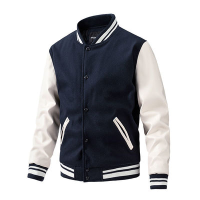 Chaqueta de collar de invierno con colchoneta para muestras personalizadas chaqueta de béisbol masculina