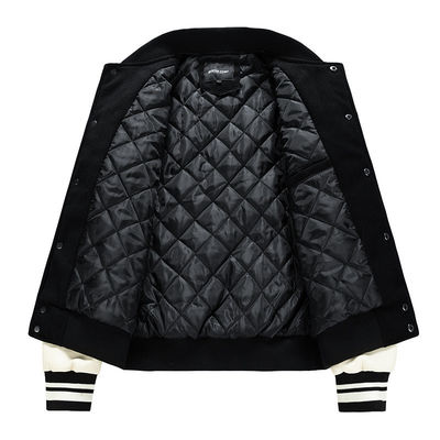 Chaqueta de collar de invierno con colchoneta para muestras personalizadas chaqueta de béisbol masculina