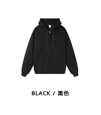 Logotipo personalizado 350G Sudaderas gruesas de algodón con cremallera Manga regular y peso de tela