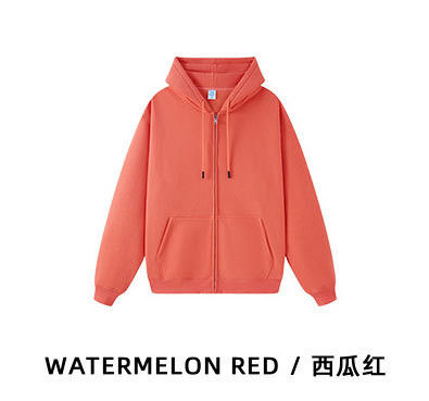 Logotipo personalizado 350G Sudaderas gruesas de algodón con cremallera Manga regular y peso de tela