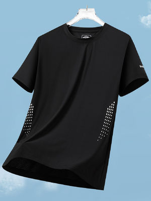 Estilo deportivo Logotipo personalizado Polyester Spandex camisetas blancas de gran tamaño para hombres