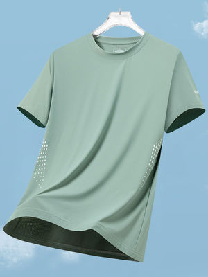 Estilo deportivo Logotipo personalizado Polyester Spandex camisetas blancas de gran tamaño para hombres