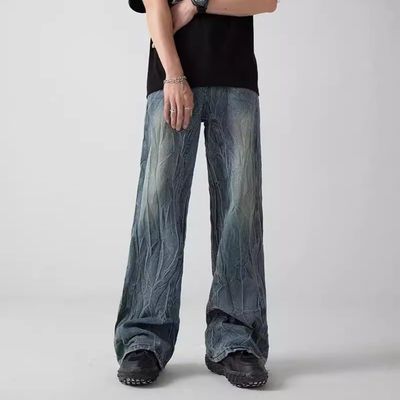 Botas cortadas sudor suelto de flare jeans de hombre pantalones pantalones para hombres