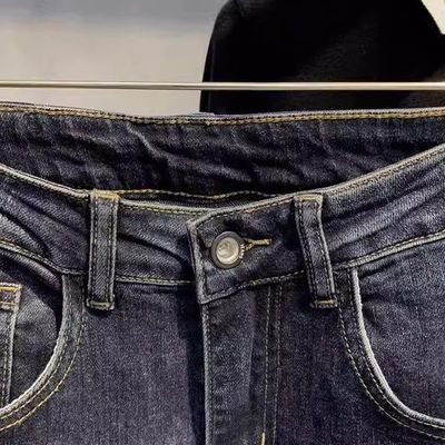 Medio cinturón XMAMLON Hip Hop masculino ropa callejera delgada rasgada daño jeans pantalones pantalones