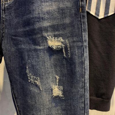 Medio cinturón XMAMLON Hip Hop masculino ropa callejera delgada rasgada daño jeans pantalones pantalones