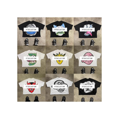 Camisetas de hombre y mujer de gran tamaño con impresión gráfica RTS personalizada en algodón 100%