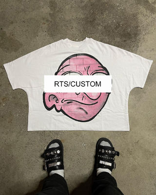 Camisetas de hombre y mujer de gran tamaño con impresión gráfica RTS personalizada en algodón 100%