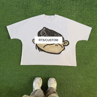 Camisetas de hombre y mujer de gran tamaño con impresión gráfica RTS personalizada en algodón 100%