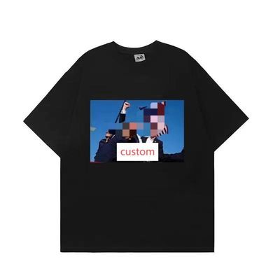 Camisetas gráficas de algodón personalizadas para hombres con patrón de impresión antipilling