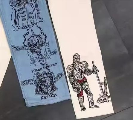 Diseño RTS Custom Jeans sueltos de denim con bolsas para hombres y mujeres Jeans de novio ajustados