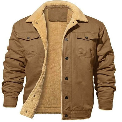 No hay costura de fusión de abrigo de invierno para hombres con carga de lana de algodón y patrón de impresión