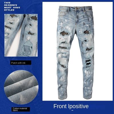 Cristales de moda de denim de piedra rígida Rivets de corte de botas Jeans con material lavable