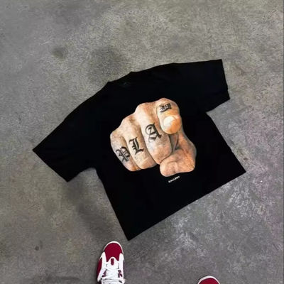 Camiseta con cuello redondo 100% de algodón de piedra lavada bajo MOQ