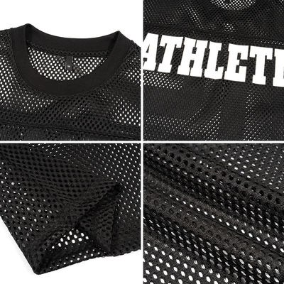 Impresión por transferencia térmica de telas de telas con malla de caja para ropa deportiva masculina en tejido de punto