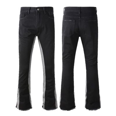 Pantalones de hombre con parche de estiramiento de denim de pantalones vaqueros con acabado delgado y angustiado