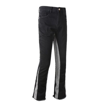 Pantalones de hombre con parche de estiramiento de denim de pantalones vaqueros con acabado delgado y angustiado