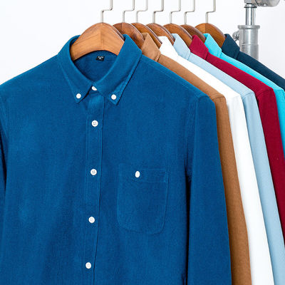 No detección de agujas camisas tejidas para hombres M-5XL Manga larga colorido simple Polos Corduroy