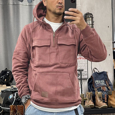 Pullover de color sólido para hombres con capucha con sudadera casual abrigo para otoño e invierno R