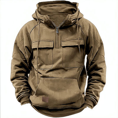 Pullover de color sólido para hombres con capucha con sudadera casual abrigo para otoño e invierno R